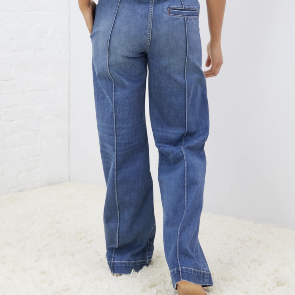 Up west all day wide leg pull on Denim